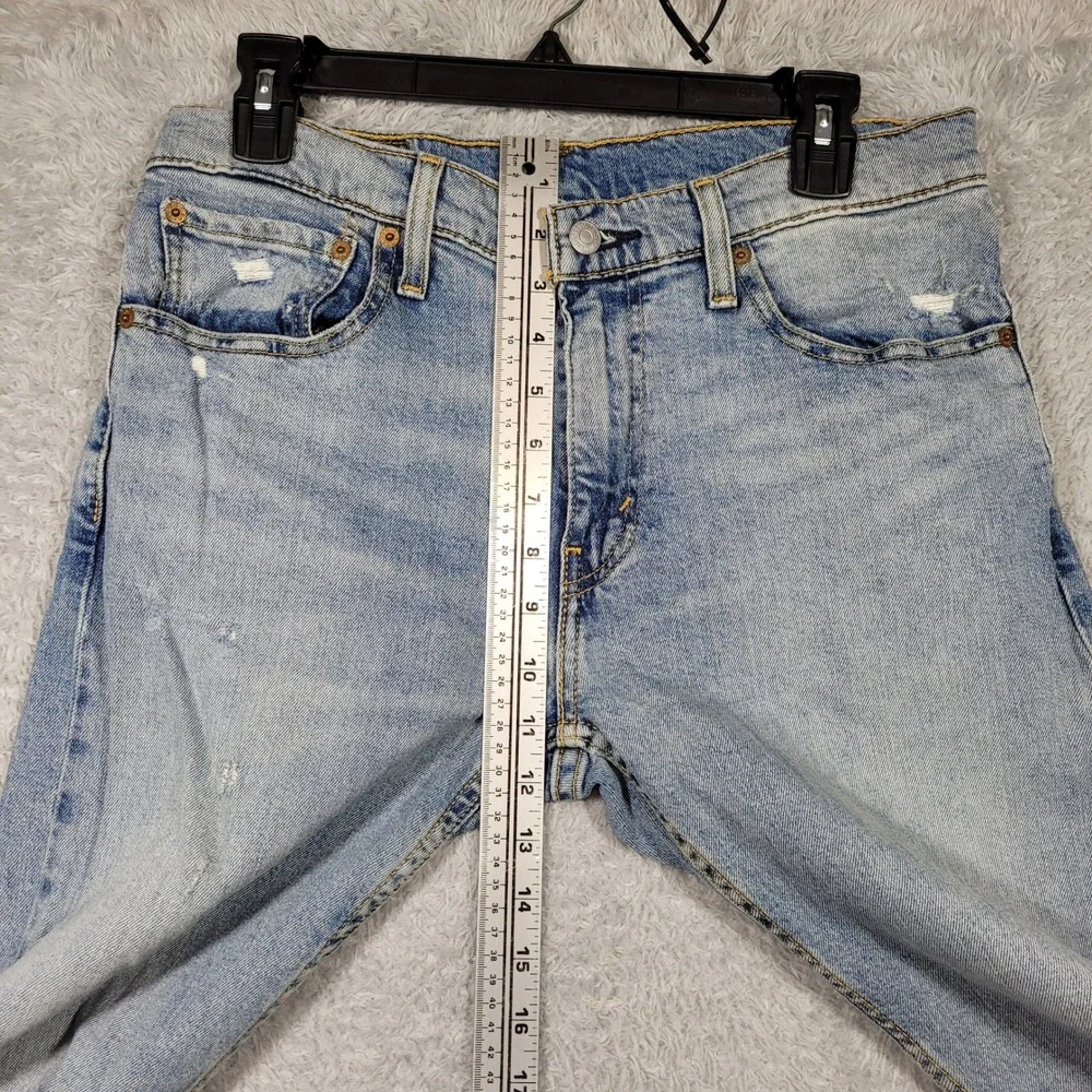 Levis‎ 512 Jeans Mens 31x30 Light Blue Distressed Slim Taper Denim